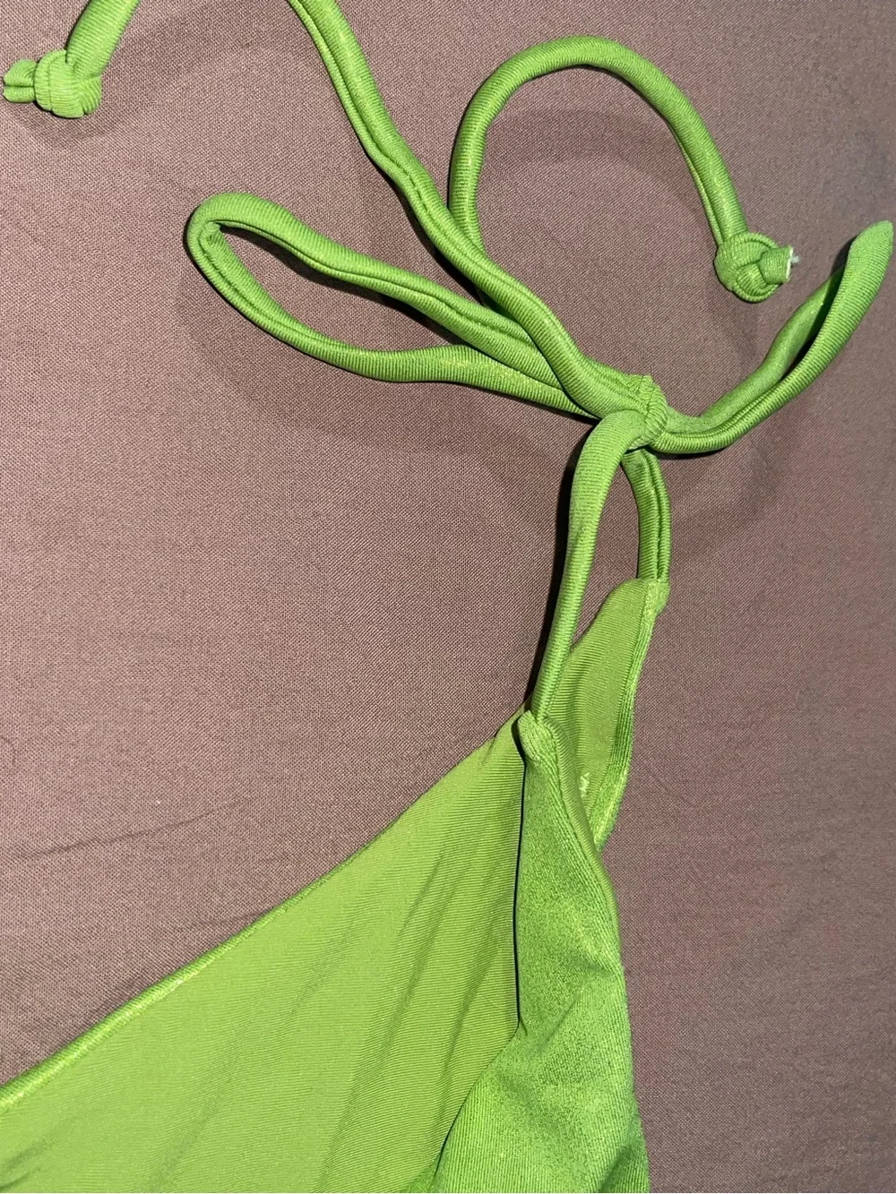 Urban Outfitters Lime Green Shimmery Triangle Swim Top - Picture 7 of 11